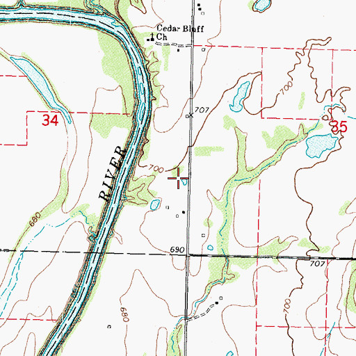 Topographic Map of Lenapah-Delaware Division, OK