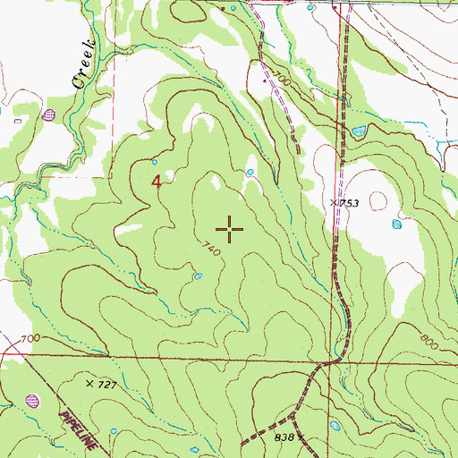 Topographic Map of Quinton Division, OK