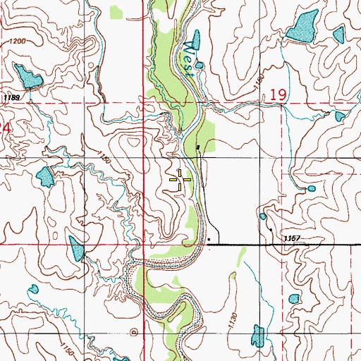 Topographic Map of Southwest Comanche Division, OK