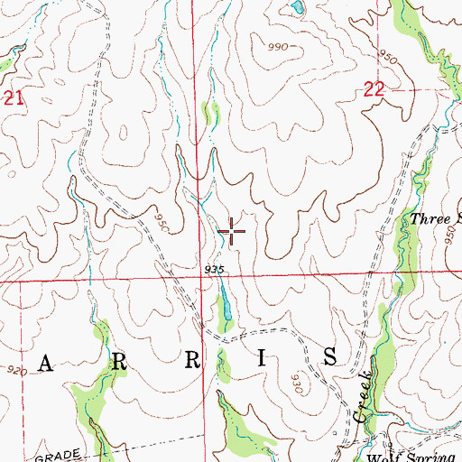 Topographic Map of Tishomingo Division, OK