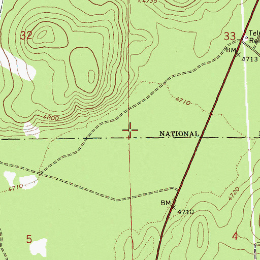 Topographic Map of Crescent Lake Division, OR