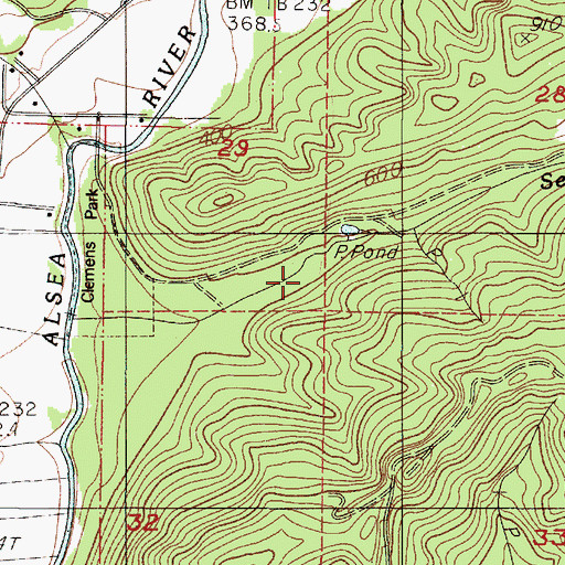 Topographic Map of Southwest Benton Division, OR