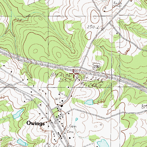 Topographic Map of Gray Court Division, SC