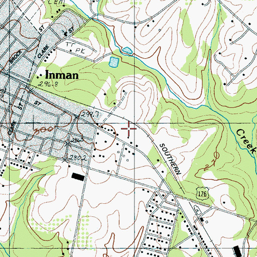 Topographic Map of Inman Division, SC