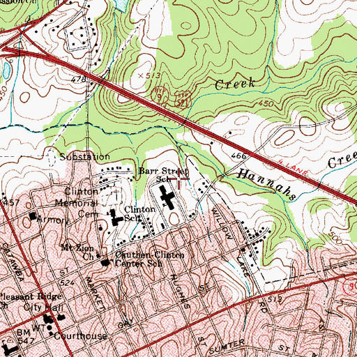 Topographic Map of Lancaster Division, SC