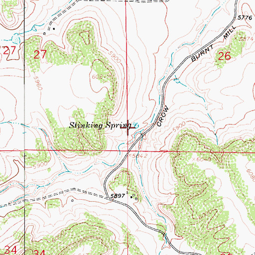 Topographic Map of Stinking Spring, CO