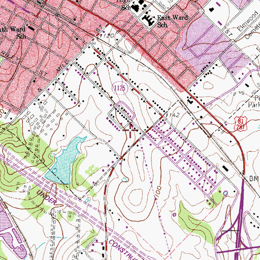 Topographic Map of Bowie Division, TX