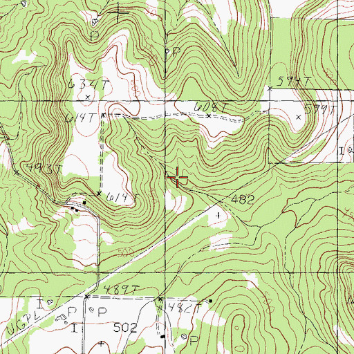 Topographic Map of Chandler-Brownsboro Division, TX