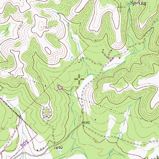 Topographic Map of Kerrville Division, TX