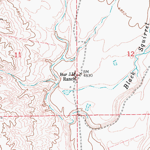 Topographic Map of Bar J H Ranch, CO