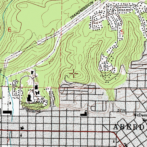 Topographic Map of Aberdeen-Hoquiam Division, WA