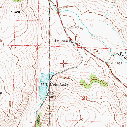 Topographic Map of Conconully-Riverside Division, WA