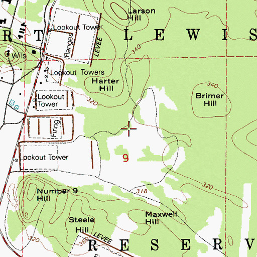 Topographic Map of Fort Lewis-DuPont Division, WA