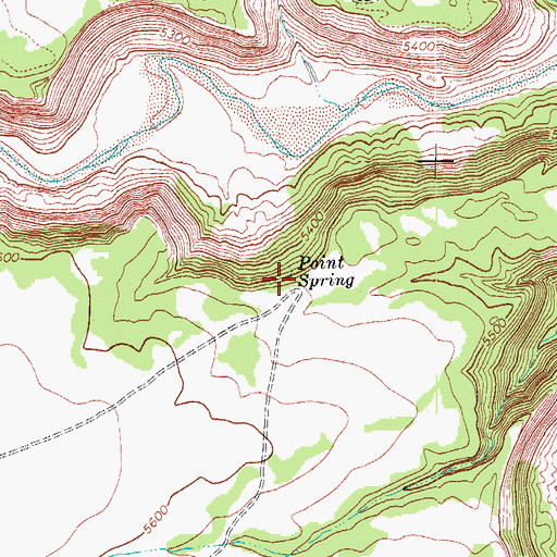 Topographic Map of Point Spring, CO