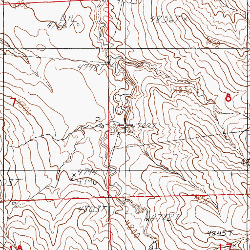 Topographic Map of Gillette South Division, WY