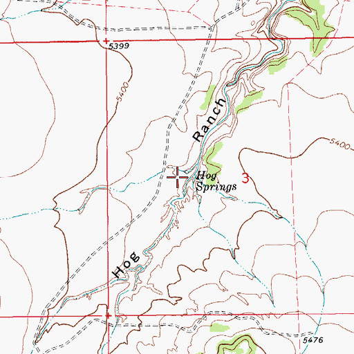 Topographic Map of Hog Springs, CO