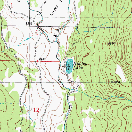 Topographic Map of Hidden Lake, CO