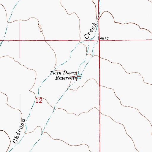 Topographic Map of Twin Dump Reservoir, CO