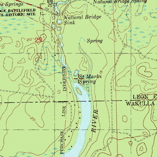 Topographic Map of Saint Marks Spring, FL