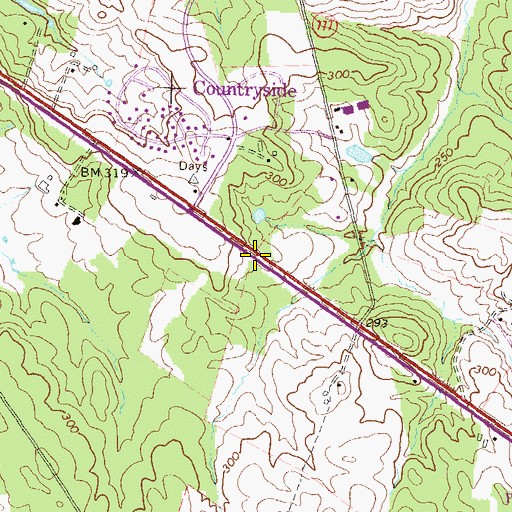 Topographic Map of Parc City Shopping Center, VA
