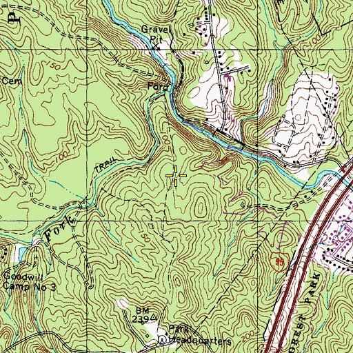 Topographic Map of Birch Bluff Trail, VA