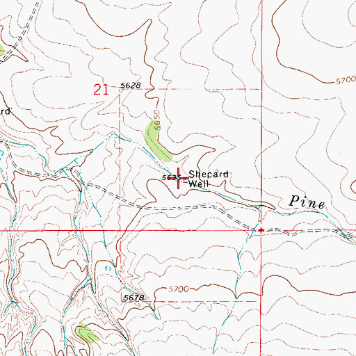 Topographic Map of Shepard Well, CO