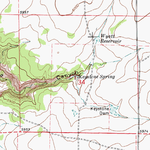 Topographic Map of Keystone Spring, CO