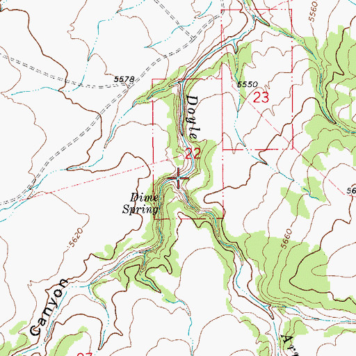 Topographic Map of Tinaja Canyon, CO