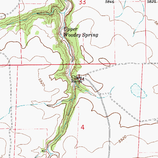 Topographic Map of Chase Ranch, CO