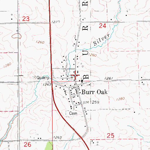 Topographic Map of Laura Ingalls Wilder Park, IA