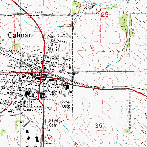 Topographic Map of Calmar Lutheran Church, IA