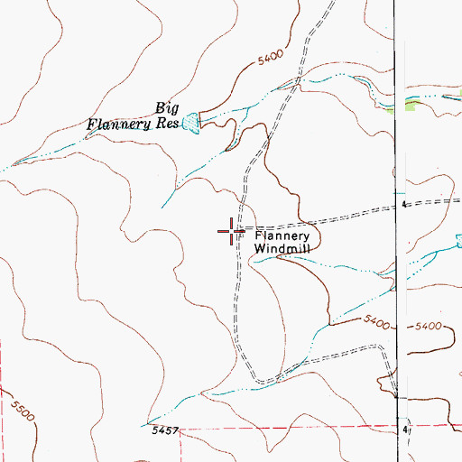 Topographic Map of Flannery Windmill, CO