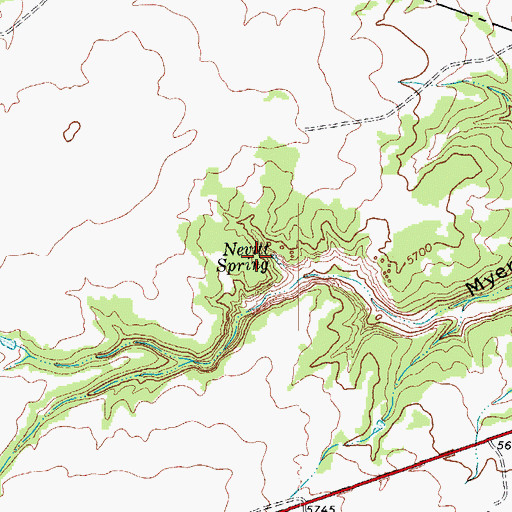 Topographic Map of Nevitt Spring, CO