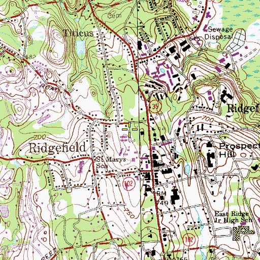 Topographic Map of Ballard Park, CT