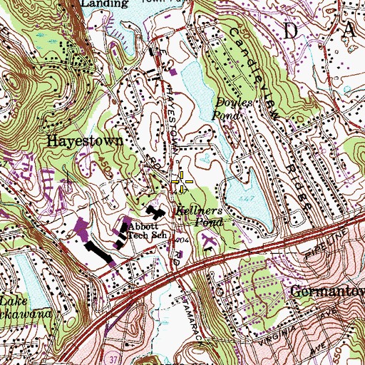 Topographic Map of Baptist Church of Danbury, CT