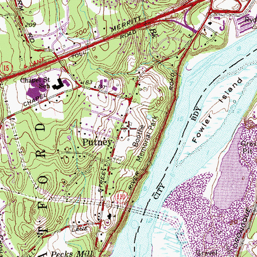 Topographic Map of Boothe Memorial Museum, CT