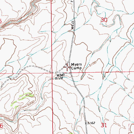 Topographic Map of Myers Camp, CO