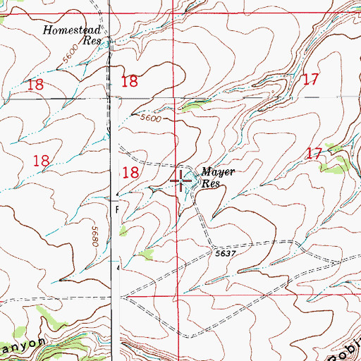 Topographic Map of Mayer Reservoir, CO