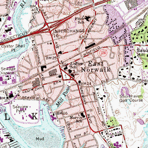 Topographic Map of Christ Episcopal Church, CT