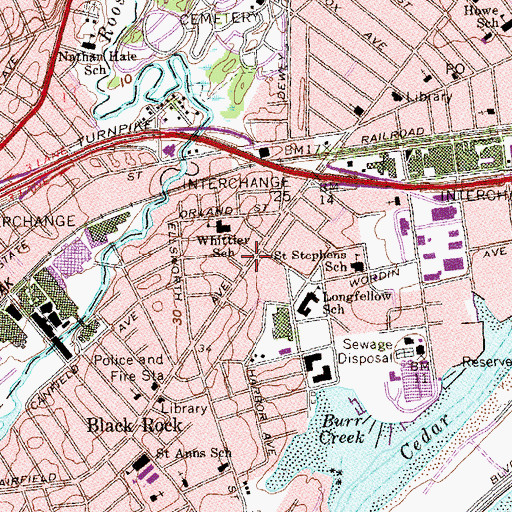Topographic Map of Church of God, CT
