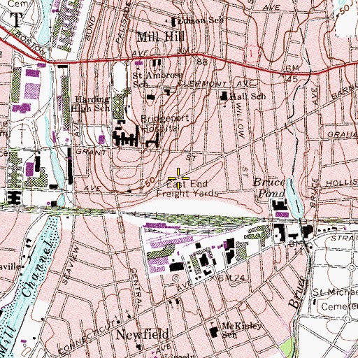 Topographic Map of Connecticut Department of Children and Families Library, CT