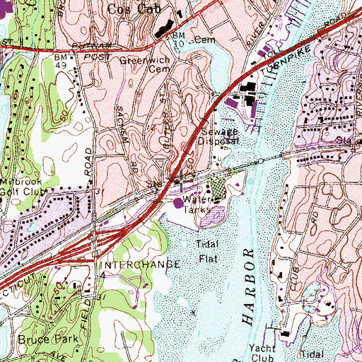 Topographic Map of Cos Cob Station, CT
