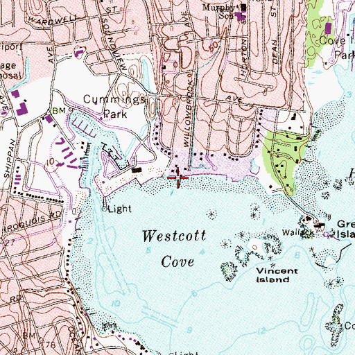Topographic Map of Cummings Park Beach, CT