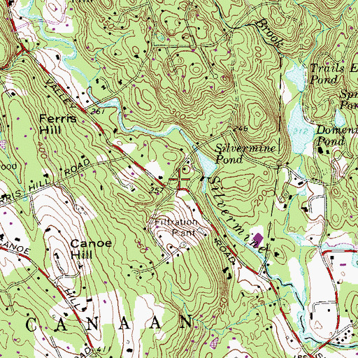 Topographic Map of Daniels Mill, CT