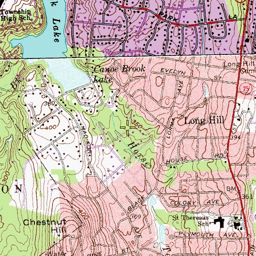 Topographic Map of Davidow Park, CT