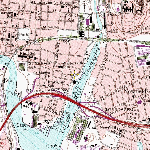 Topographic Map of Eastside Park, CT