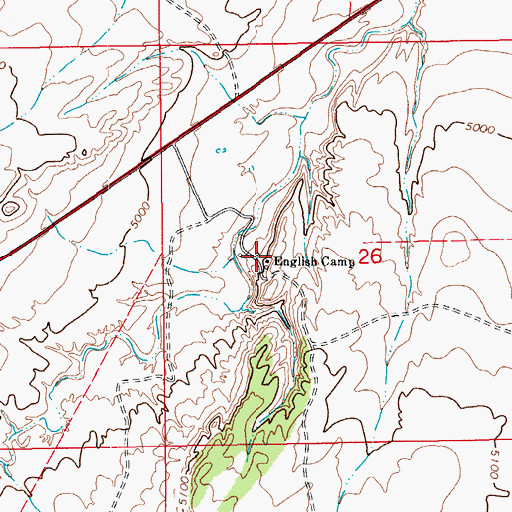 Topographic Map of English Camp, CO