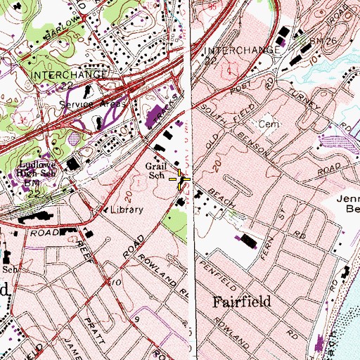 Topographic Map of First Congregational Church, CT