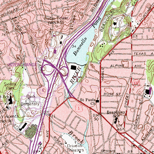 Topographic Map of Glenwood Park, CT