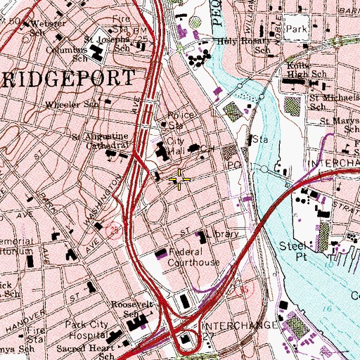Topographic Map of Golden Hill Historic District, CT